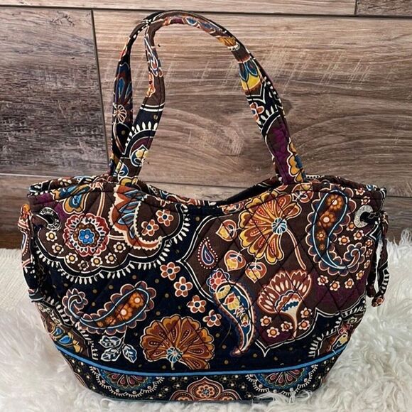 VERA BRADLEY Sherry Tote Bag Purse Retired Kensington Pattern Floral Paisley - Picture 2 of 10
